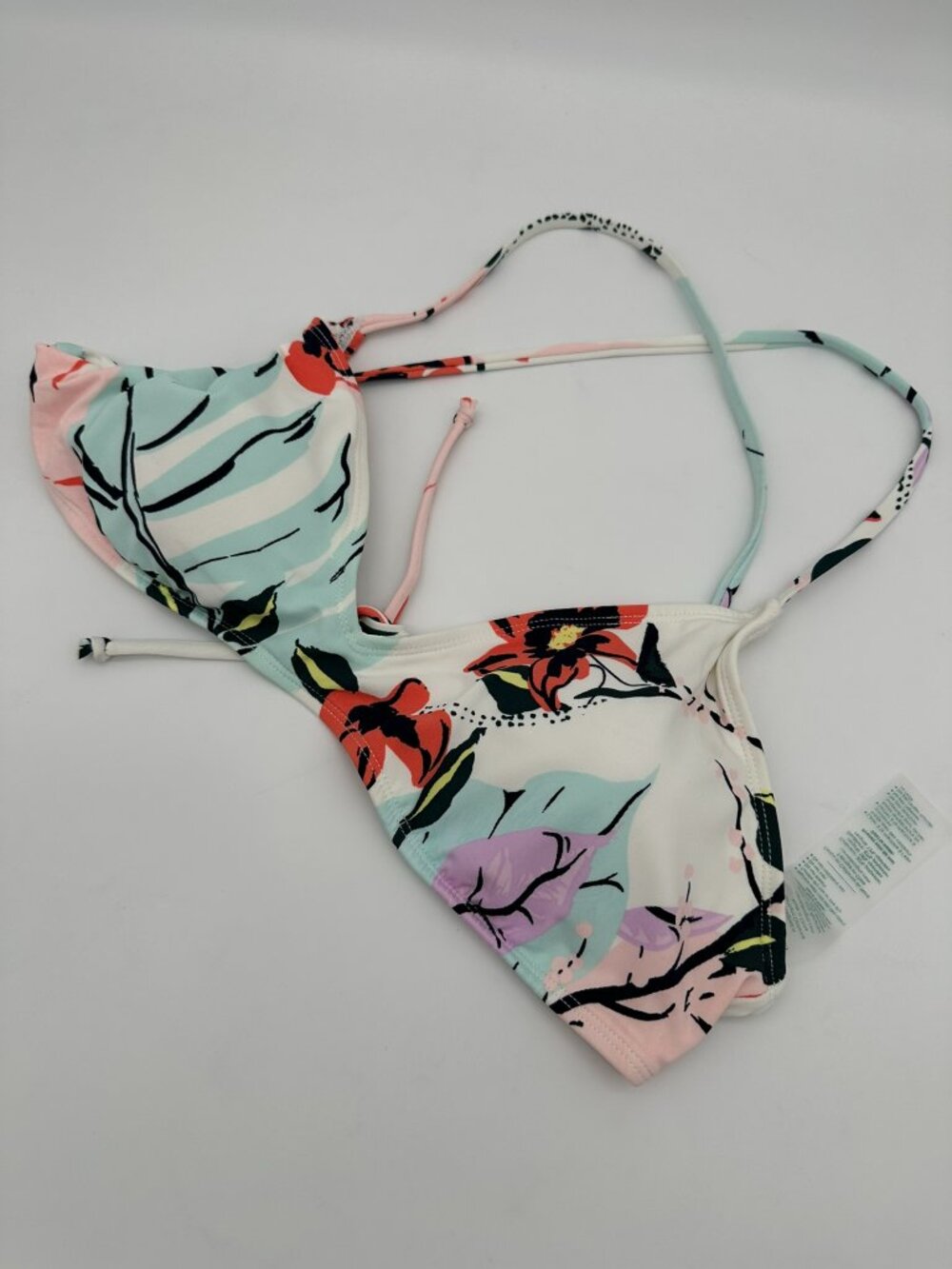 NWOT Carve Designs Womens Tamarindo Floral Tie Back Bikini Top, Size L, Charm